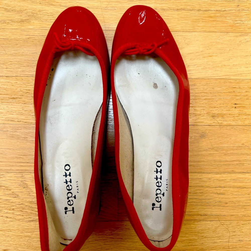 Repetto red patent ballet flats